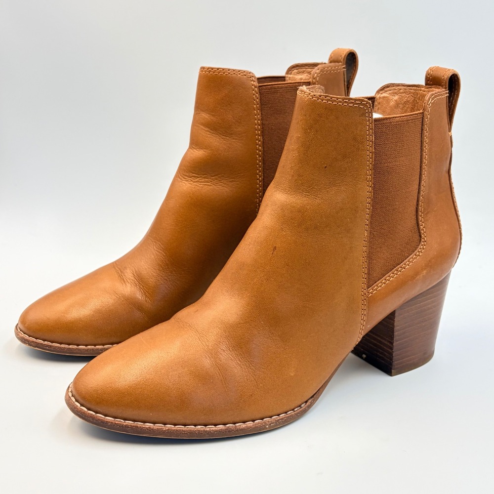 Madewell The Regan Chelsea Ankle Boots English Saddle Tan Leather Womens‎ 8.5